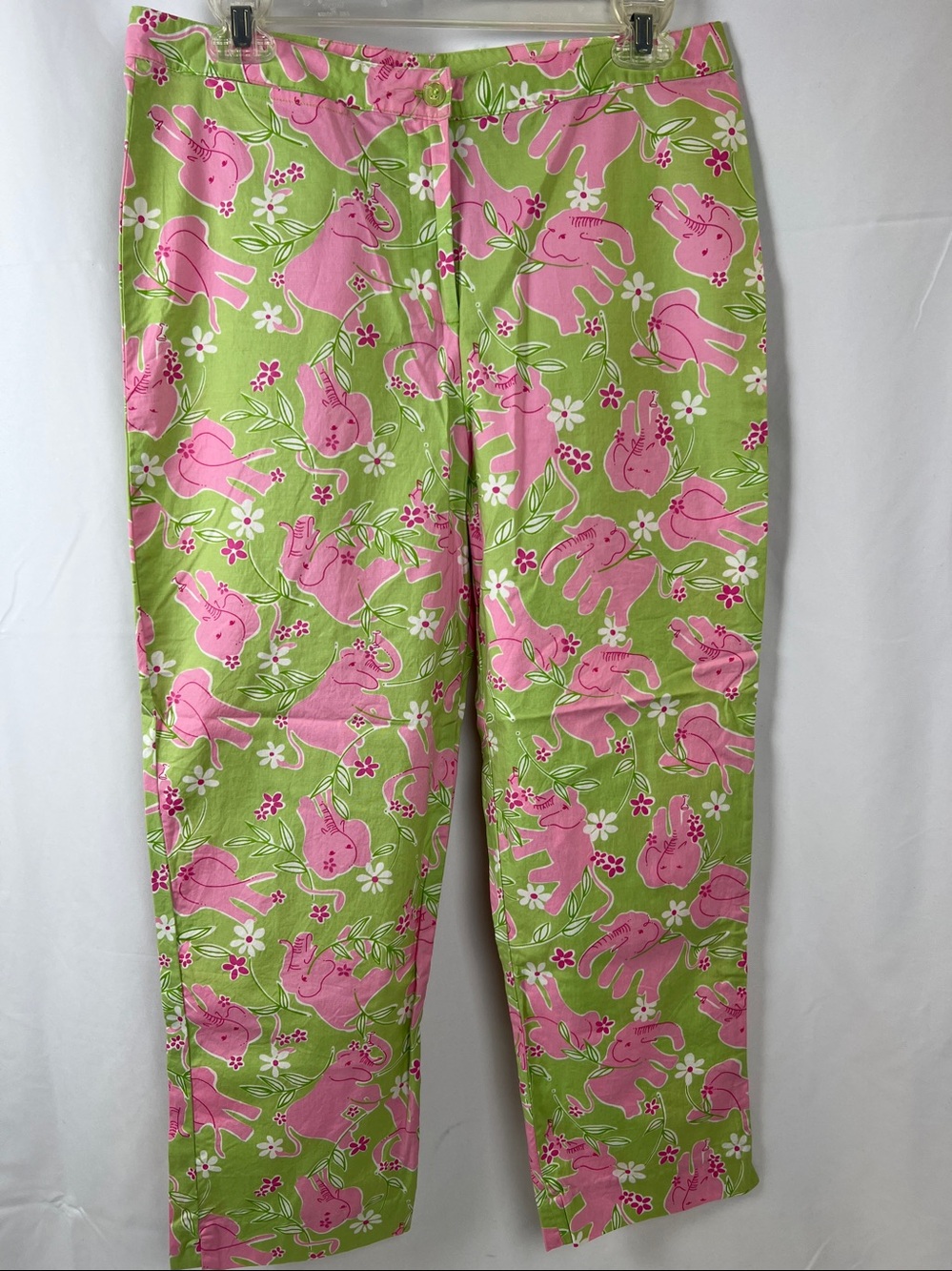 Vintage Lilly Pulitzer Elephant Print Capri Pant Size 8 excellent condition